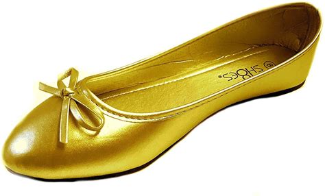 New Womens Ballerina Ballet Flats Shoes Leopard And Solids 12 Colors 8 Gold 8500