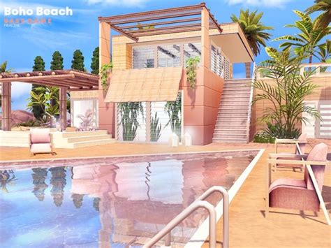 The Sims Resource Boho Beach House By Pralinesims • Sims 4 Downloads