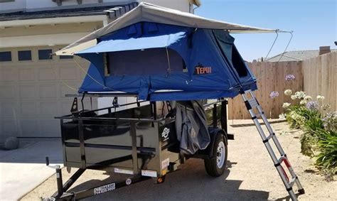 Davids Is A Nice Basic 4x8 Utility Trailer Camping Setup He Outfitted