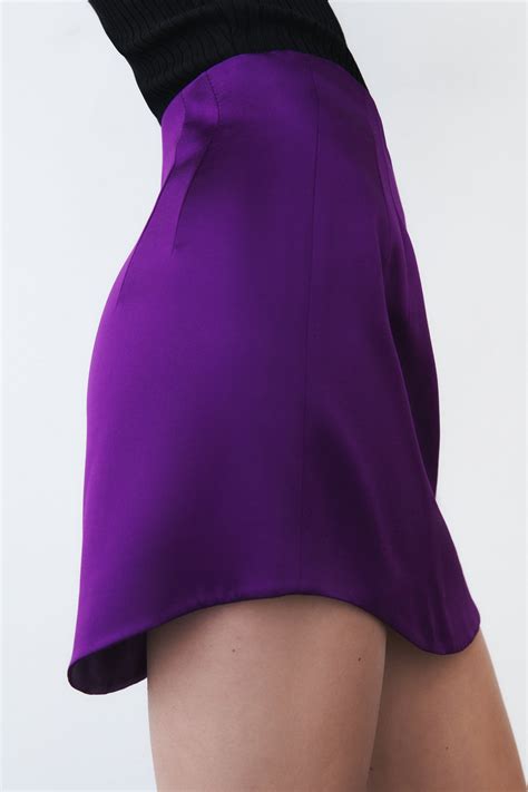 Zara Satin Effect High Waist Skirt 153009396 629