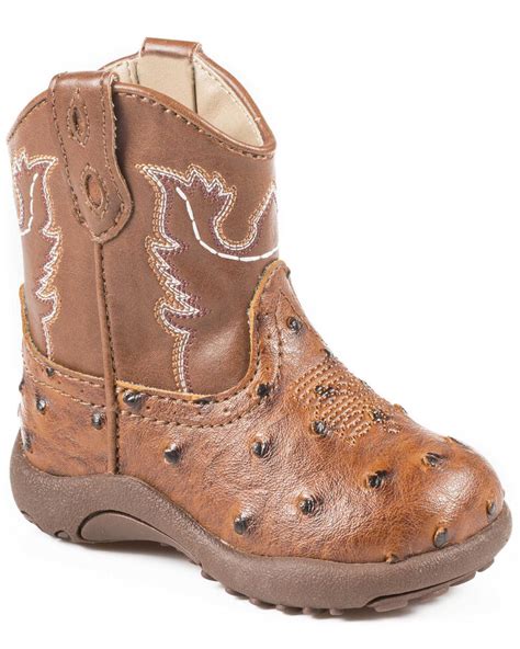 Roper Infant Boys Ostrich Print Cowbabies Boots Boot Barn