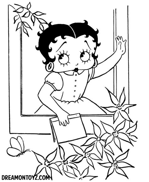 Betty Boop Pictures Archive Bbpa Betty Boop Spring Coloring Pages