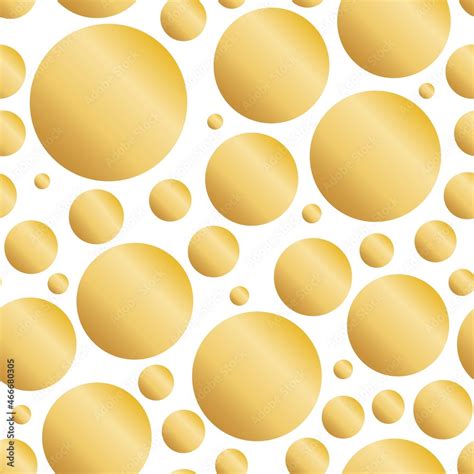 Gold Bubbles On White Background Seamless Pattern Festive Background
