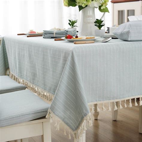When you are setting the table for dining on your kitchen or any special occasion, the primary element to look at is to set the follow the below steps to take measure for dining room tablecloth Amazon.com: Modern simple cotton grey striped tablecloth ...