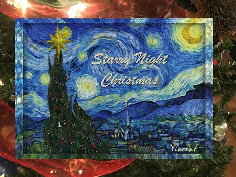 Starry Night Christmas Christmas Card Set Van Gogh Etsy