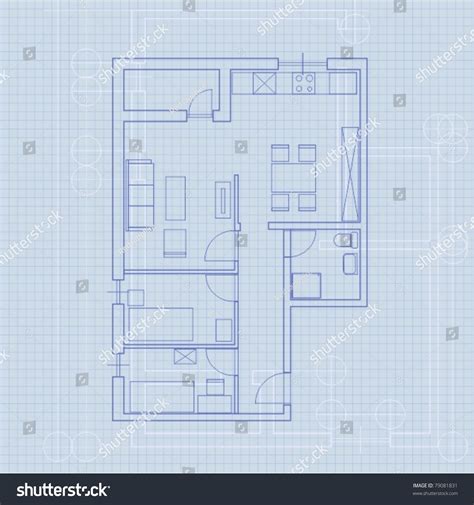 House Blueprint Stock Vector 79081831 Shutterstock