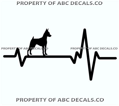 Décor Decals Stickers And Vinyl Art Heart Beat Line Dog Miniature