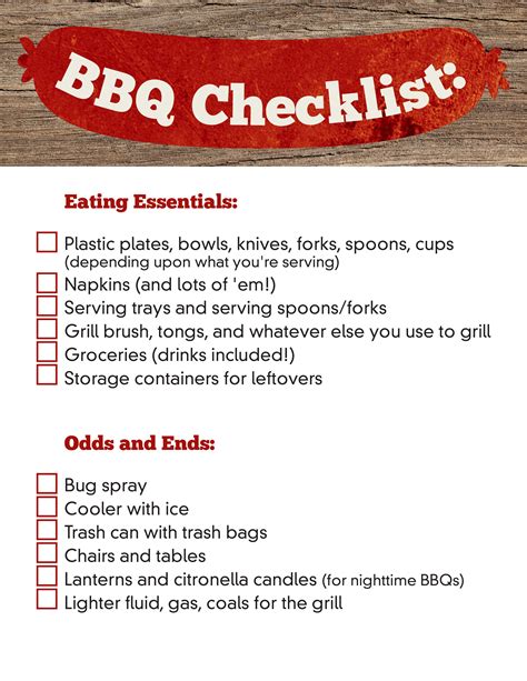 Bbq Party Menu Checklist Foodrecipestory