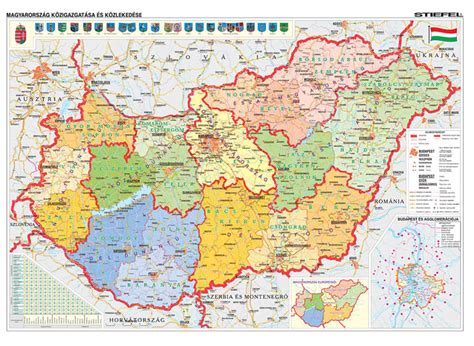 A térkép névmutatót is tartalmaz, valamint néhány fontosabb város térképét. Magyarország égtáj Térkép