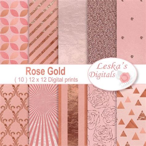 Rose Gold Digital Paper Rose Gold Texture Digital Download Pattern