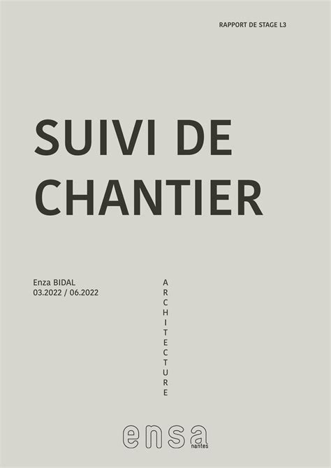 Rapport De Stage De Suivi De Chantier By Enzarchi Issuu