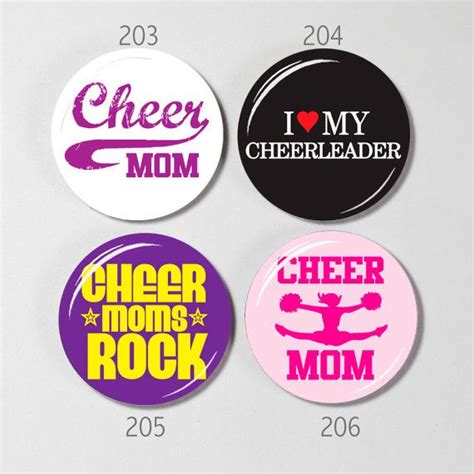 4 Cheer Mom Cheerleader Pins Cheering Mom Pin Back By Tiptoethirty