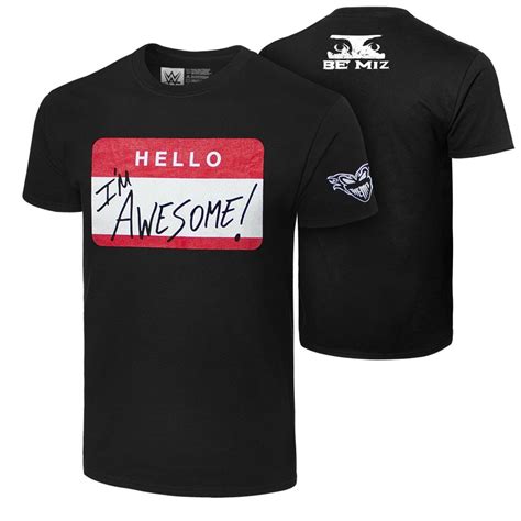 Official Wwe Authentic The Miz Hello Im Awesome Retro T Shirt Black