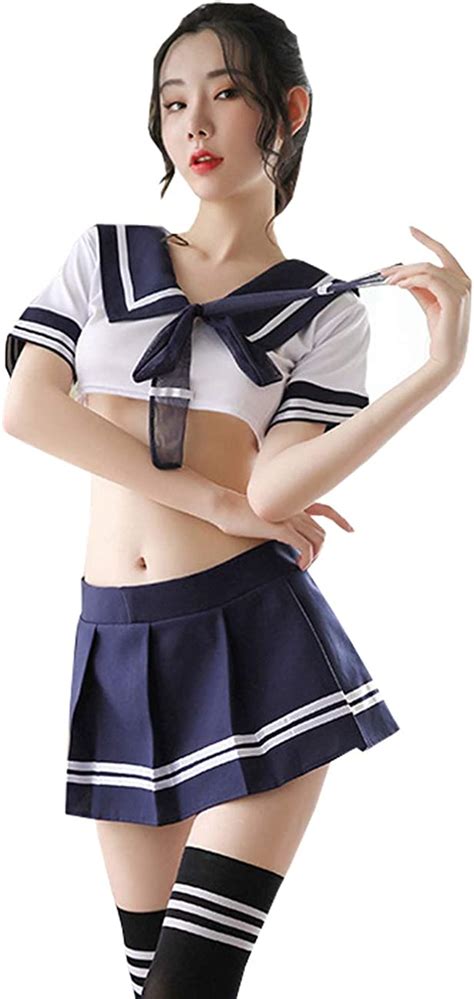 Unibaby School Girl Lingerie Outfit Cosplay Sailor Suit Costumes Tie