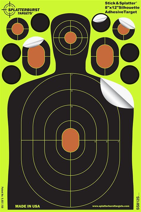 Buy Splatterburst Targets 8 X 12 Inch Stick And Splatter Mini Silhouette Self Adhesive