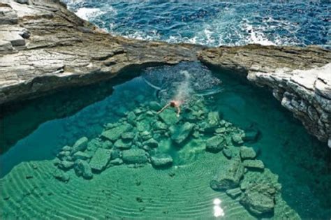 Tourism From Here Must Visit Natural Pool Santorini Greece