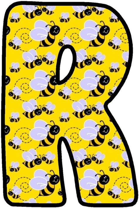 Abecedario De Abejas En Fondo Amarillo Yellow Alphabeth With Bees