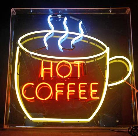 Hot Coffee Neon Cup In Neonslight Up Signs Coffee Shopcafe