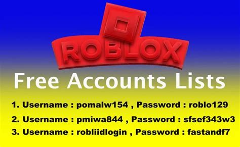 50 Free Roblox Accounts And Password With 10000 Robux