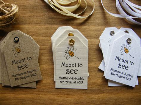 Personalised Wedding Favour Honey Jar Meant To Bee Produce Favour Tags