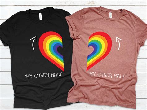 Lgbt Couple Shirt Lesbian Couple Matching Shirt My Other Half Etsy