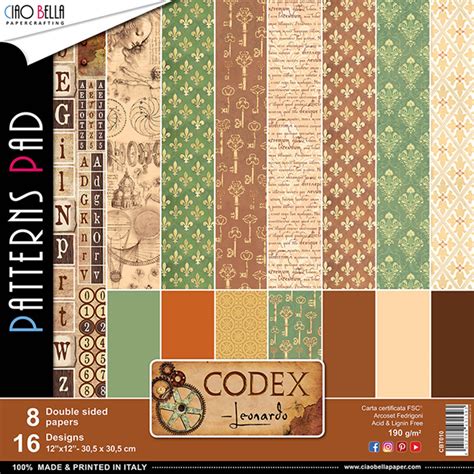 Ciao Bella 12x12 Patterns Pad Codex Leonardo Cbt010