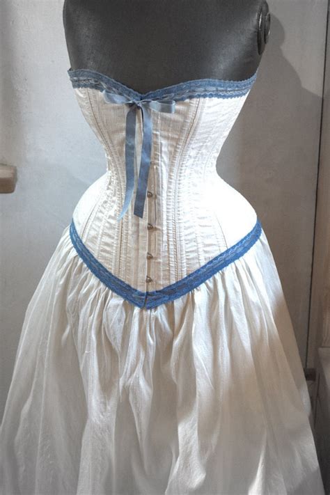 Steampunk Wedding Dress Ivory And Blue Corset And By Labellefairy