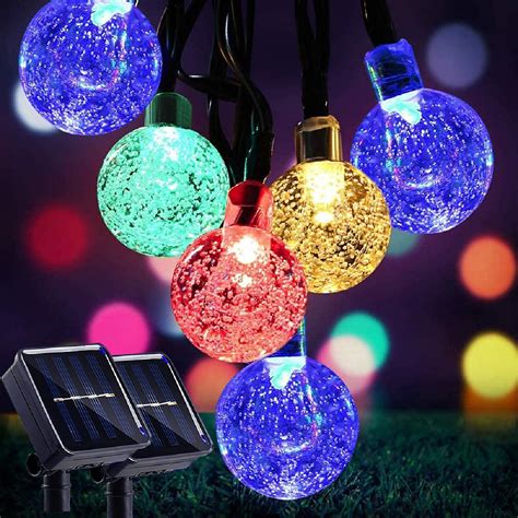 2 Pack Solar String Lights Outdoor 30led 21ft Fairy Crystal Ball