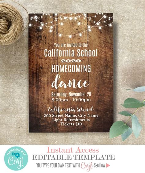 homecoming dance invitation prom dance invite instant etsy