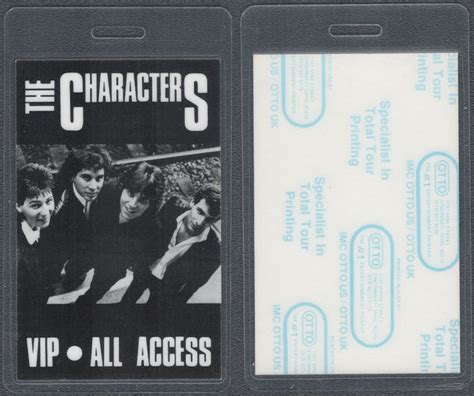 Rare The Characters Otto Laminated Vip Passes From The Tour