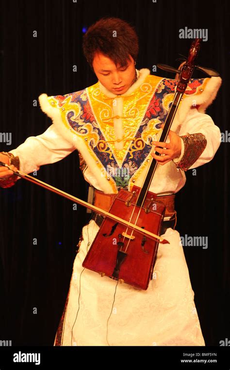 Mongolian Musician Playing Morin Khuur Arxan Hinggan League Inner