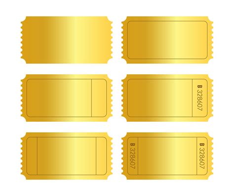 Golden Ticket Vector Design Template Premium Coupon Festival Paper