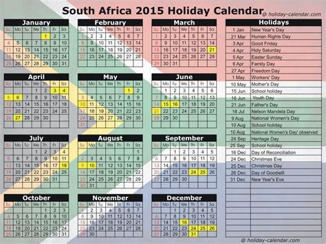 These dates may be modified if official changes are announced. 2015 calendar south africa including public holidays ...