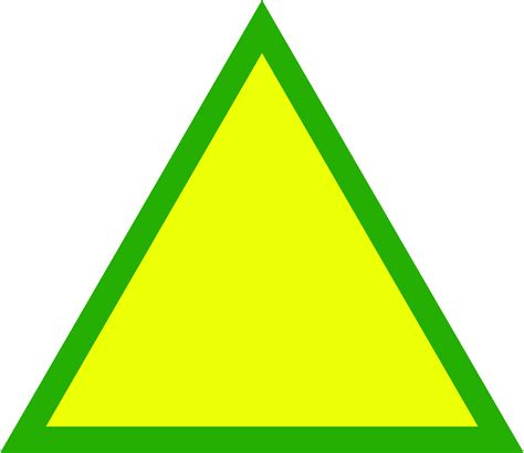 Yellow Triangle With Green Border