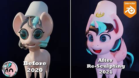 Re Sculpting My Old Oc Pony Model After 1 Years Mlp Blender 290
