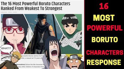 The 16 Most Powerful Boruto Characters Ranked From Weakest To Strongest