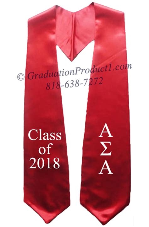 Alpha Sigma Alpha Red Greek Graduation Stole And Sashes From