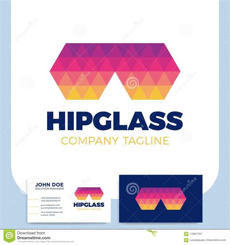 Hipster Triangle Poly Glasses Logo Symbol Or Icon Editorial Photography