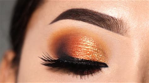 Smokey Orange Eye Makeup Tutorial Easy And Simple Eye Makeup For