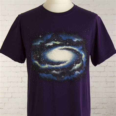 Galaxy T Shirt Galaxy Clothing Hand Painted Galaxy On Purple Etsy Uk