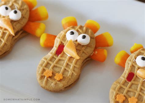 A fun easy treat that kids can even decorate on their own! EASY Nutter Butter Turkey Cookies (5 Mins) | Somewhat Simple