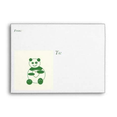 Greeting Card Envelope Panda Lovers Recycled Paper Greeting Card Envelope