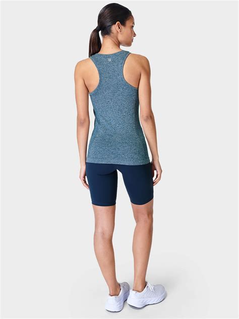 Sweaty Betty Athlete Seamless Workout Tank Top Marl Colossal Blue At