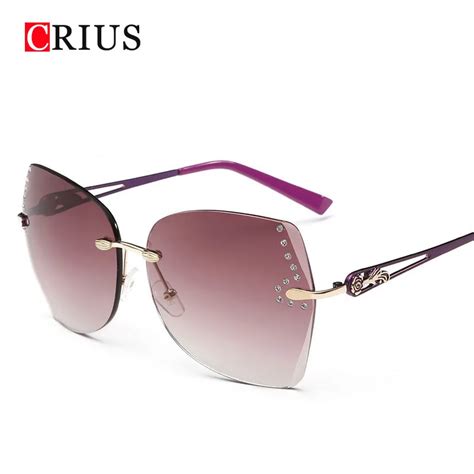 t crius personality frameless colorful women s sunglasses vintage crystal sun glasses women