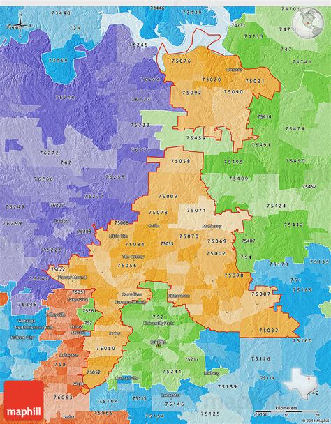 Political Shades 3d Map Of Zip Codes Starting With 750