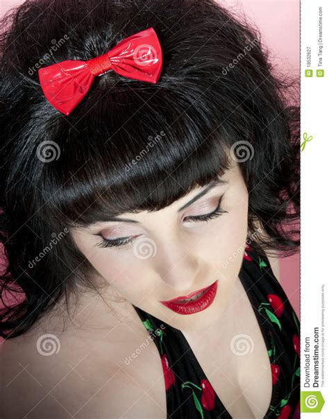 Red Hair Bow Stock Image Image Of Healthy Cute Female