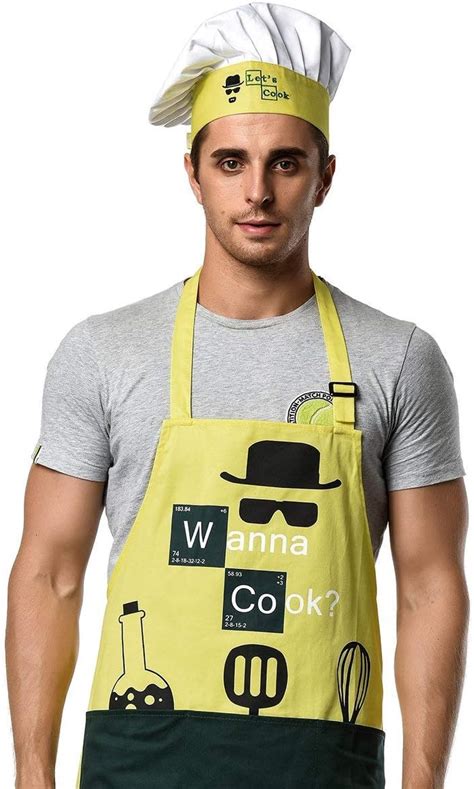 Famgem Kitchen Apron Chef Hat Cooking Professional Set For Men Women Baking