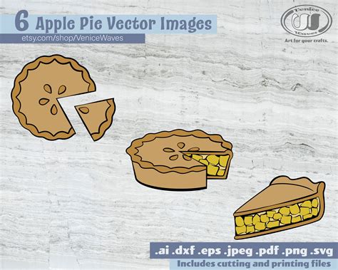 Apple Pie Svg Apple Pie Cut File Apple Pie Clipart Apple Etsy