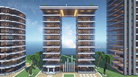 Minecraft Tutorial How To Build A Modern Hotel In Minecraft 8 With