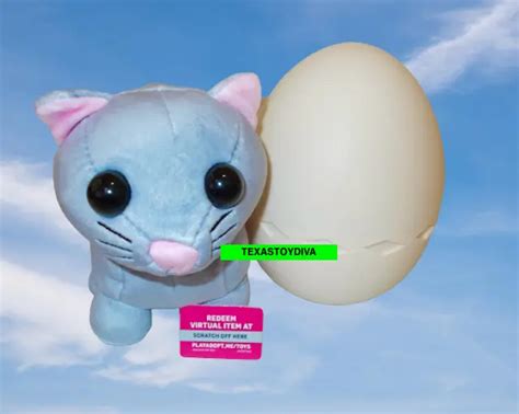 Adopt Me Surprise Egg Plush Pets Common Gray Cat And Item Code Roblox